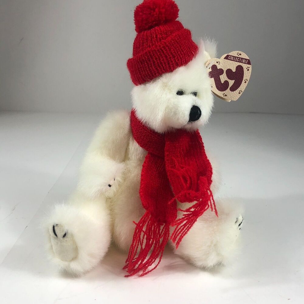 TY Collectibles Peppermint Polar Bear Beanie Baby Jointed Plush Collectible 1993
